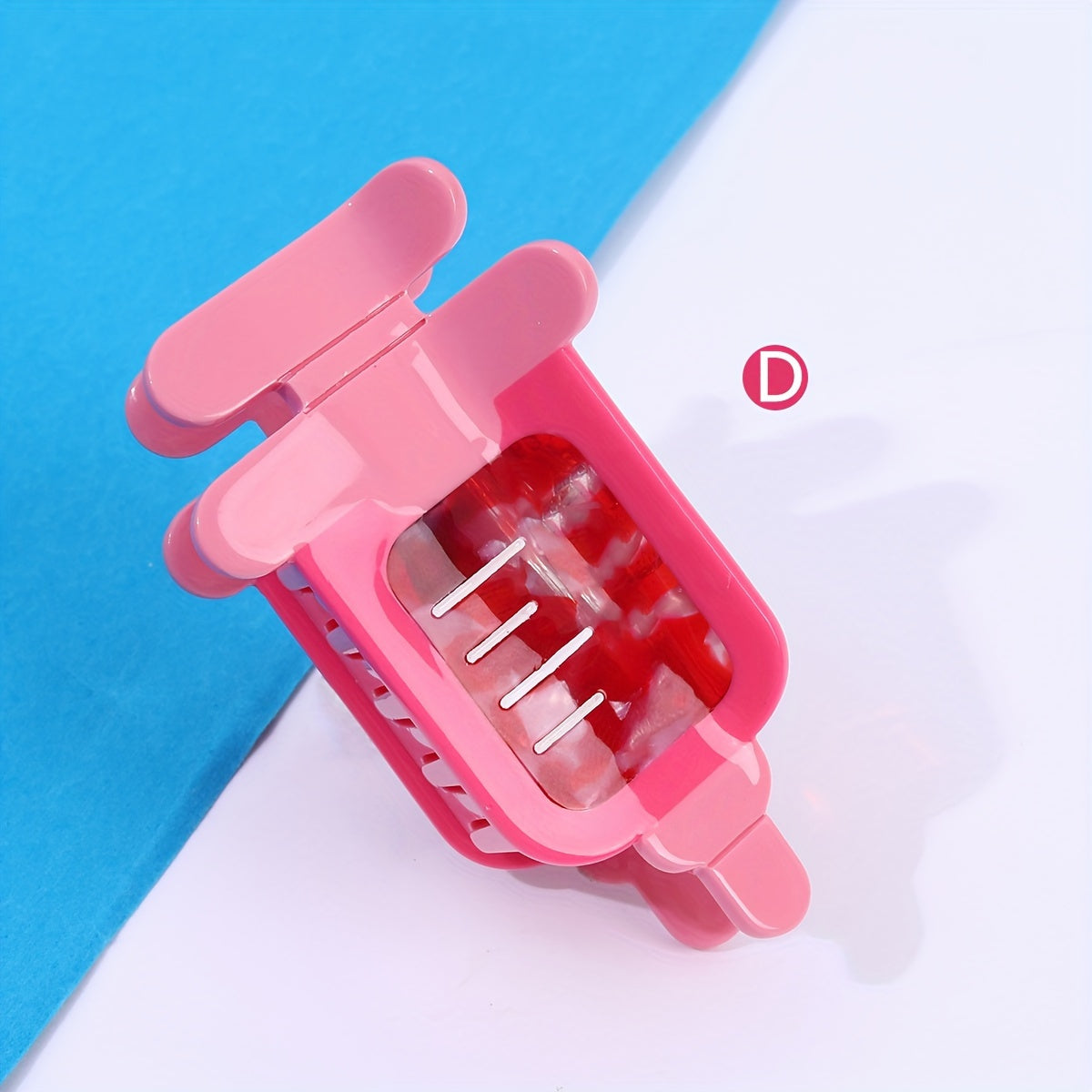 Single Piece Nurse Themed Hair Clip for Medical Professionals Stylish Acetic Acid Oval Claw with Blood Bag Syringe and Chill Pill Design