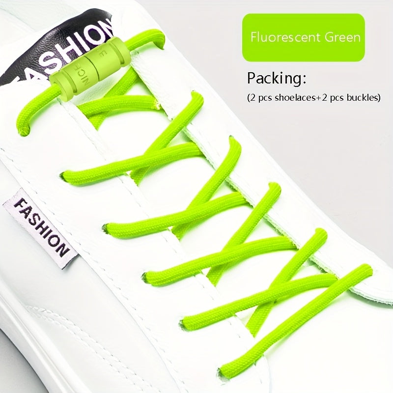 Unisex Elastic Shoe Laces with Buckles for Sports & Casual Shoes