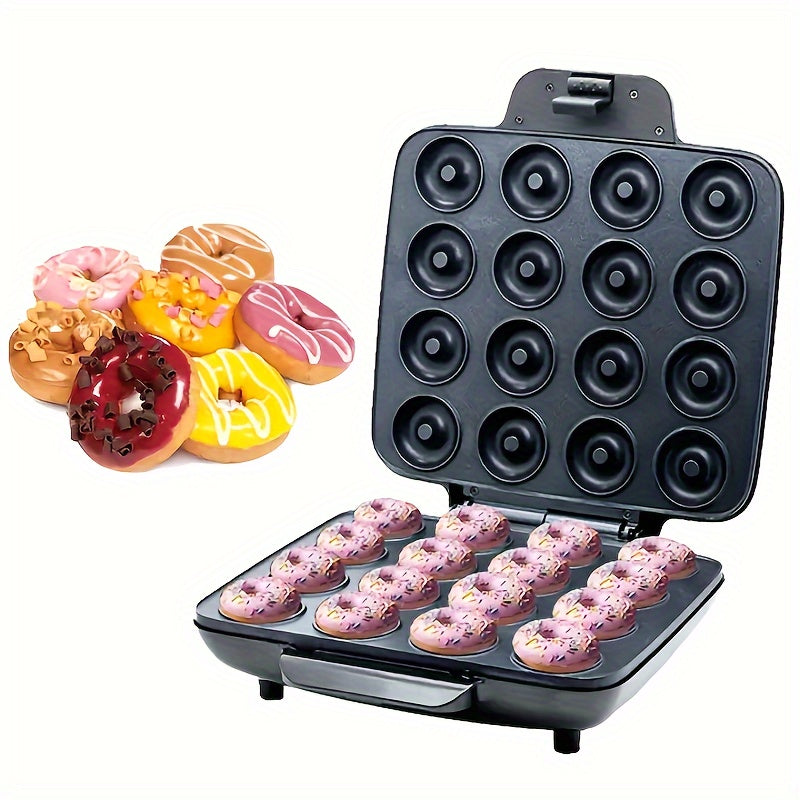 Máquina para hacer mini donas, molde de 16 cavidades, plancha para waffles antiadherente, 1200W, enchufe europeo