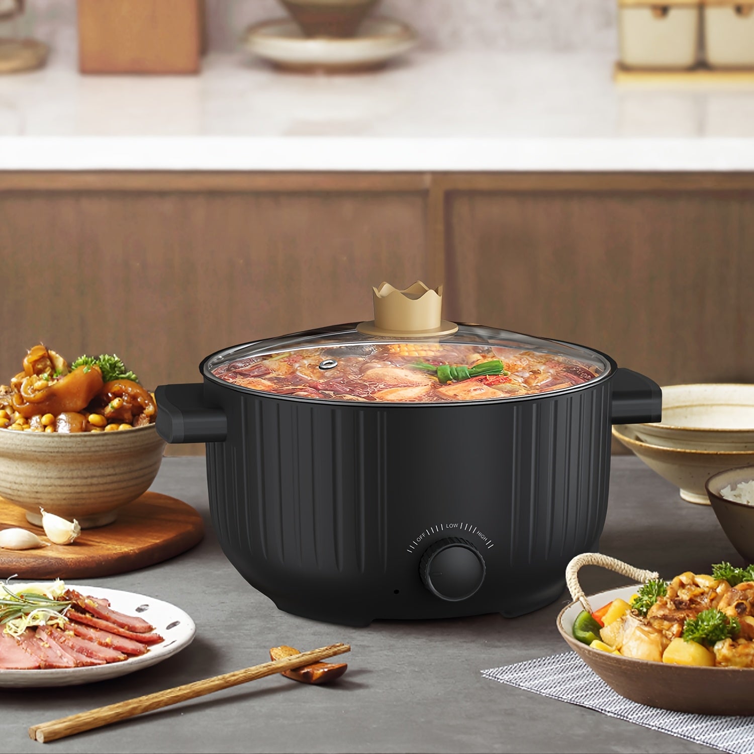 3L Electric Cooking Pot with Multifunctional Capabilities for Home Office Use