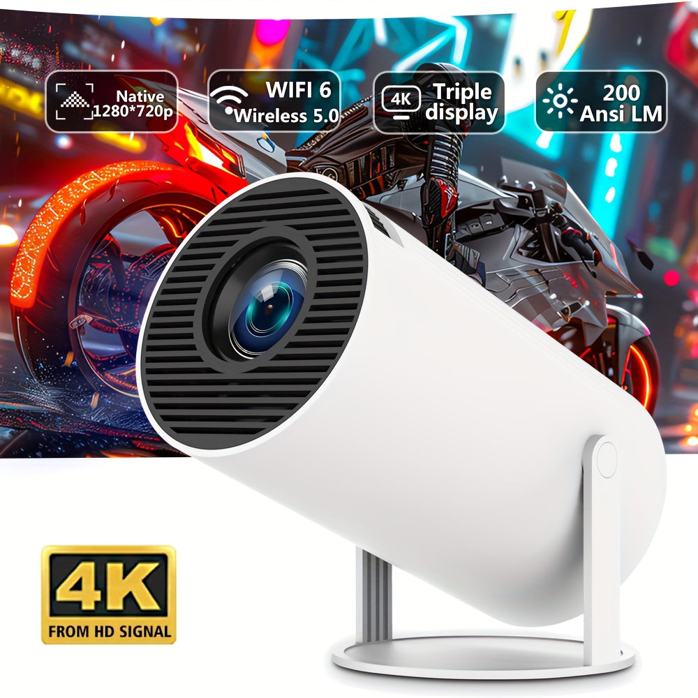 Portable 4K Ultra HD Projector with Android 11 Wireless Home Theater 200ANSI Brightness