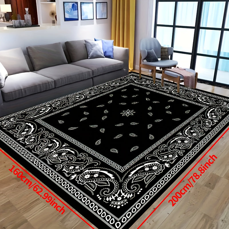 Chic Paisley dizayni maydon gilami, suv o'tkazmaydigan patio gilami, mustahkam gobelen - yashash xonasi, yotoqxona, bolalar xonasi, ochiq patio, bog' va uy uchun mos - yuvilishi mumkin va bahor bezak sovg'asi