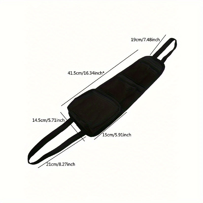 Organizador de respaldo para asiento de coche con bolsillos laterales, bolsa colgante de poliéster duradero, negro, azul, rojo, beige