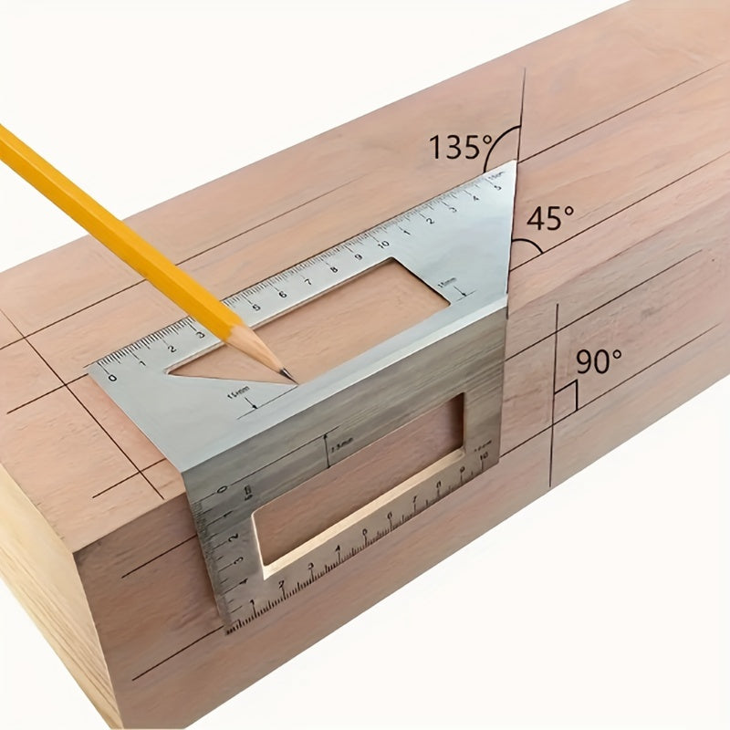 Aluminum Square Ruler for Woodworking 45°/90° Multi-Angle Measuring Tool