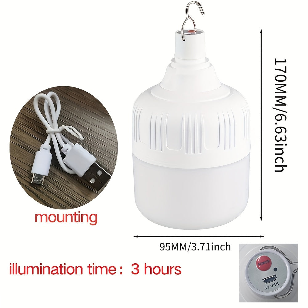 Linterna de camping LED recargable con función de atenuación, luz portátil para exteriores, beige