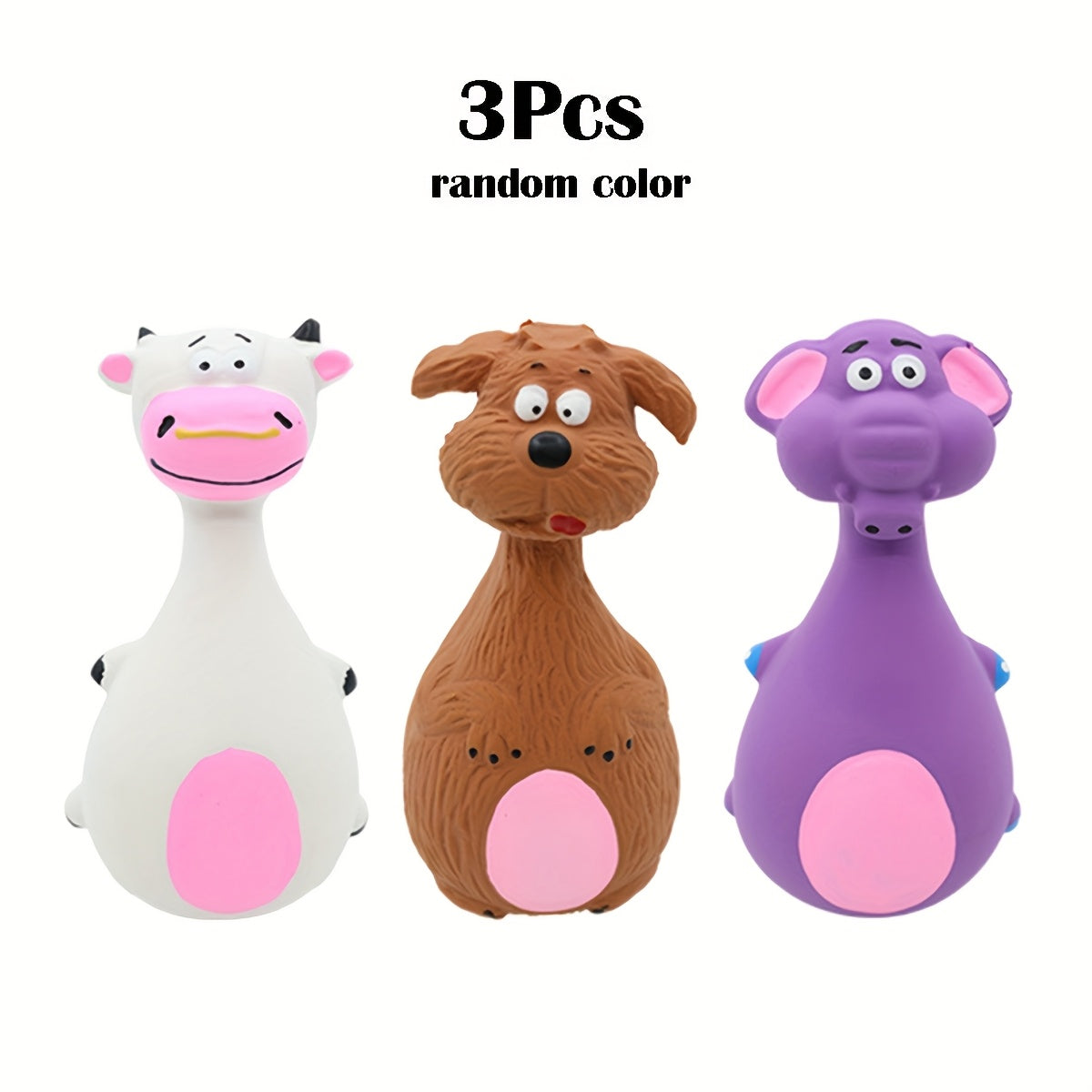 Durable Silicone Dog Chew Toy with Sound, Random Colors, No Batteries