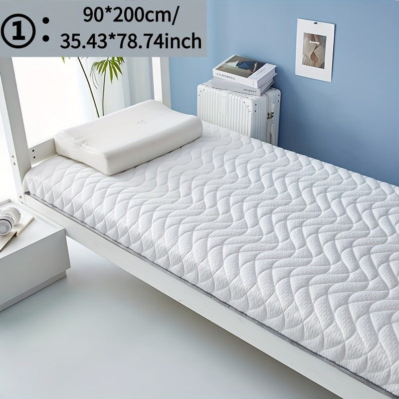 Breathable Non-Slip Mattress Pad 6-8cm Thick Polyester Woven Fabric White