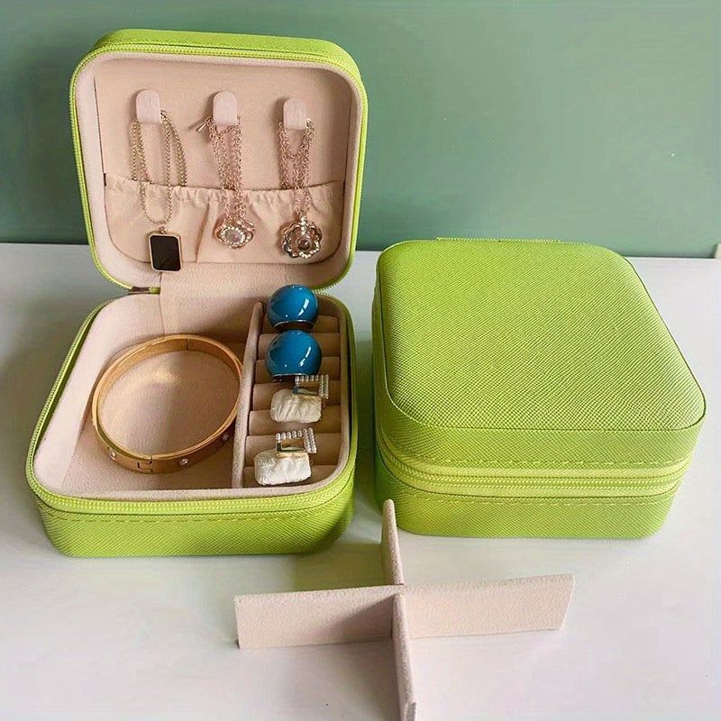 Portable Leather Jewelry Organizer for Earrings Rings and Necklaces