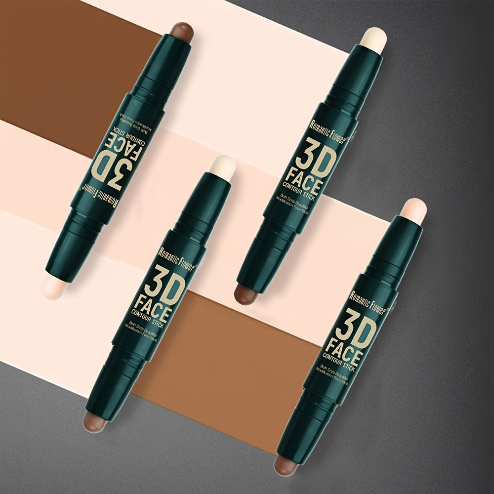 Barra de contorno doble para mujer, resaltador, corrector, a prueba de agua, maquillaje