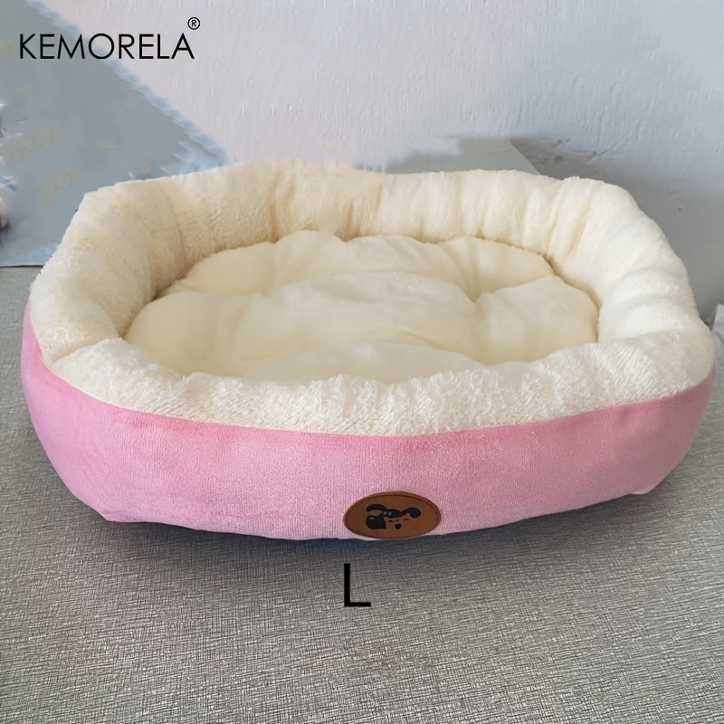 Classic Plush Pet Bed for Small to Large Pets, Thick Round Nest with Warm Deep Sleep Mat