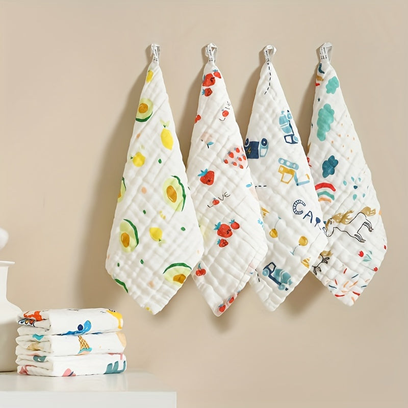 Полотенца с авокадо: шестислойный квадрат, маленький квадрат для малышей, для лица, высокоабсорбирующая марля, для слюны, высокоплотные детские и умывальные полотенца.