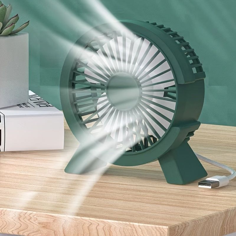 Compact USB Desktop Fan with Quiet Brushless Motor, High Airflow, Purple Design