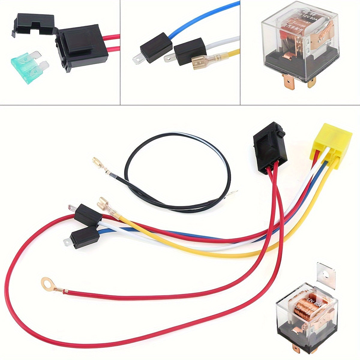 Universal 12V Havo Horn Relay Kiti va Simli Uzatkichlar Avtomobil, Yuk mashinalari uchun