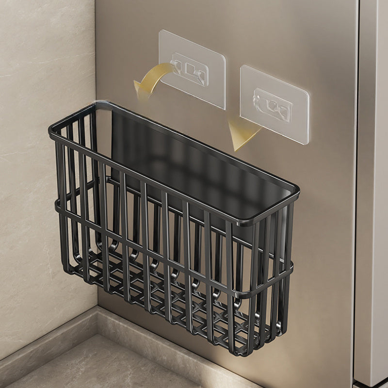 Multifunctional Wall-Mounted Plastic Storage Rack with Side Hooks for Kitchen and Home Organization