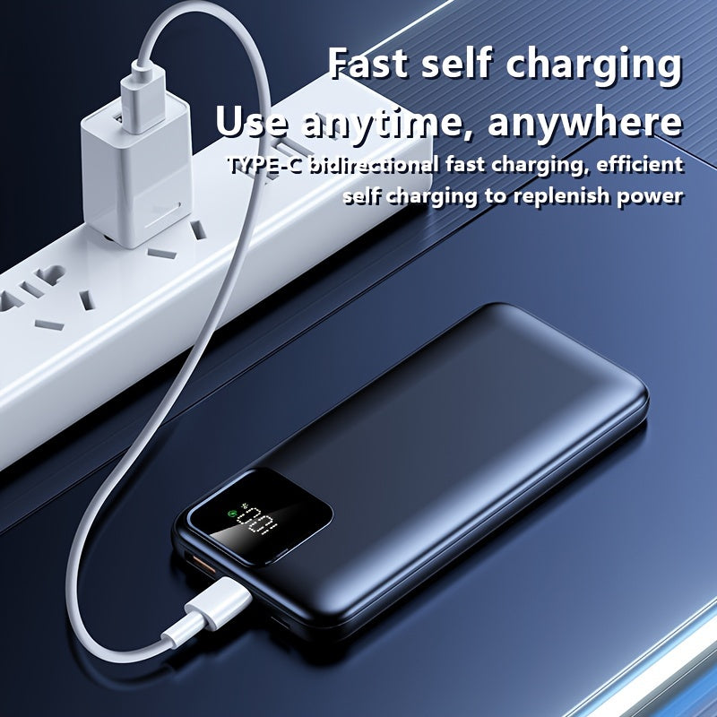 10000mAh Power Bank with 22.5W Fast Charging Dual USB Output LED Display Compact Portable