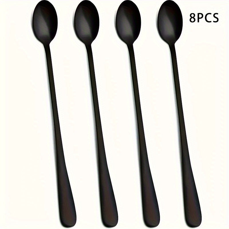 Stainless Steel Long-Handled Spoon for Coffee Tea Ice Cream Stirring 2/4 Pack