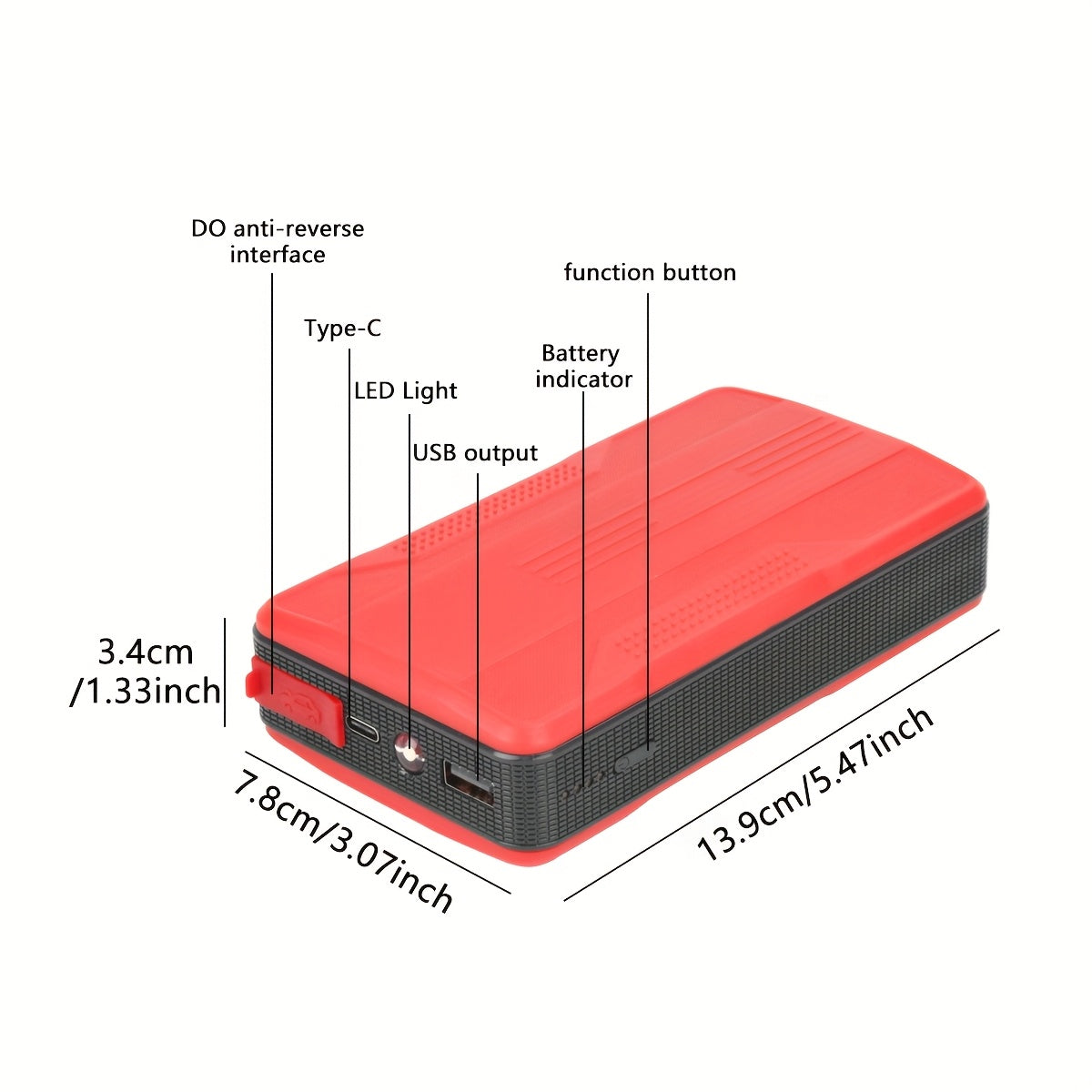 Portable Car Jump Starter Emergency Battery Pack Rechargeable Lithium Polymer 36V