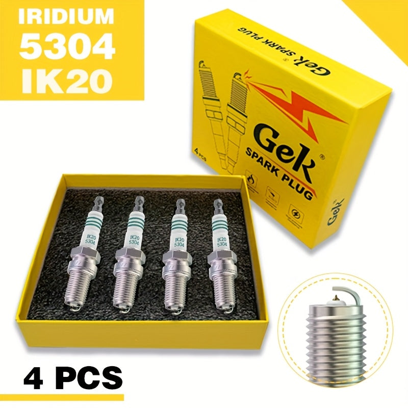 4 Pcs Spark Plugs for Auto Vehicles I-K20 5304 High Performance