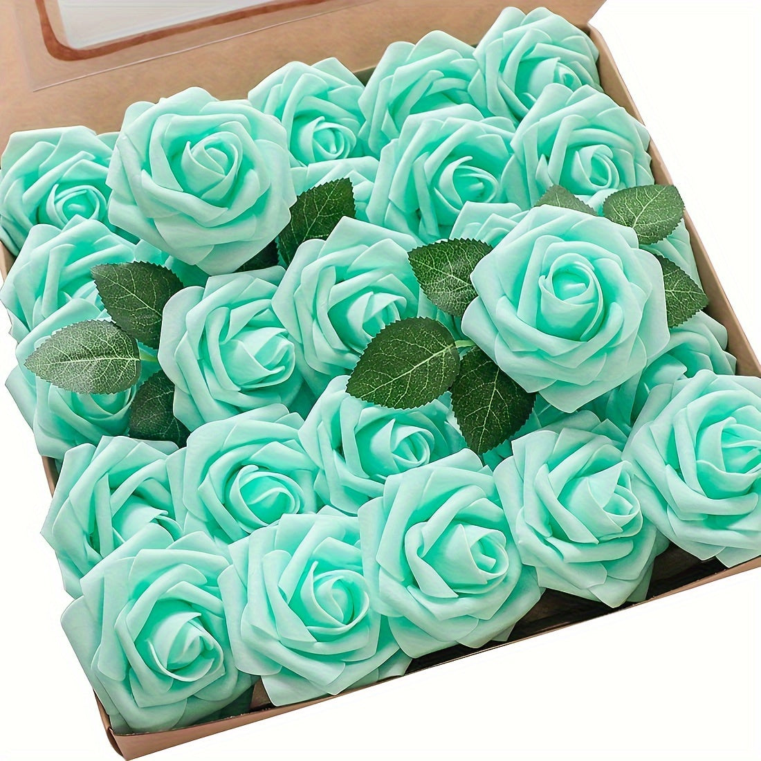 Artificial Roses with Stems 25 Pack for Wedding Bouquets and Home Decor