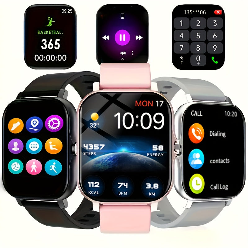 Men Women Alloy Smartwatch 1.83-Inch Touch Screen Sports Watch with Notifications