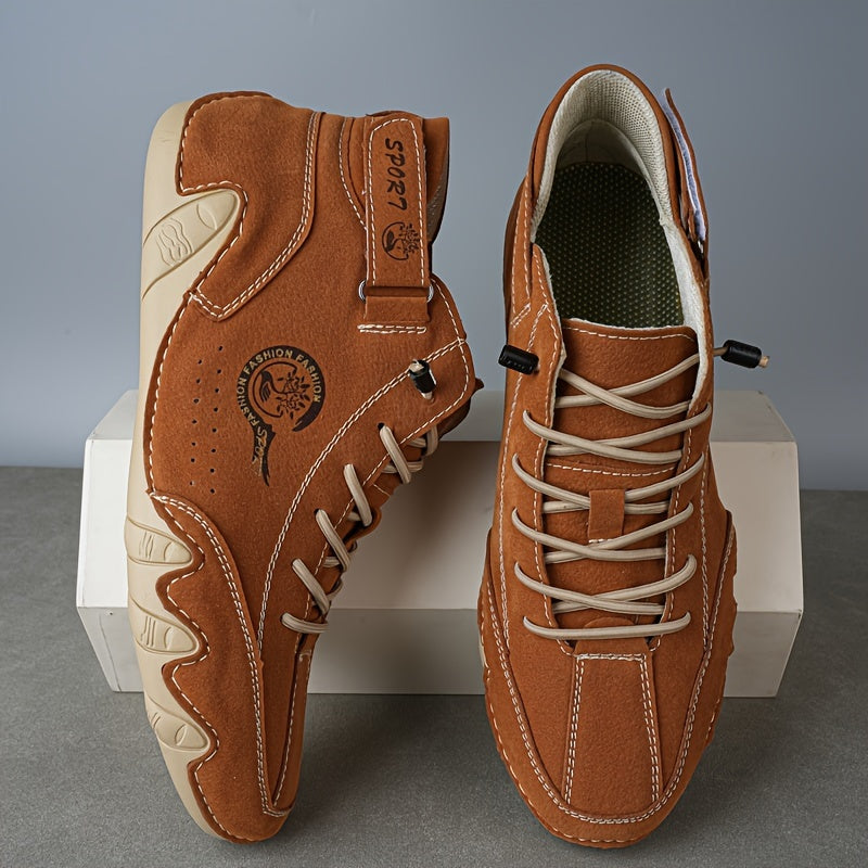 Erkaklar uchun hayvon naqshidagi shoelace ankle boots krossovkalari, 8 rang variantida, juda nozik tolali yuqori qismi, nafas oladigan PU astar, barcha mavsumlarda ochiq havoda qulaylik uchun sirpanmaydigan kauchuk taglik, ko'p maqsadli.