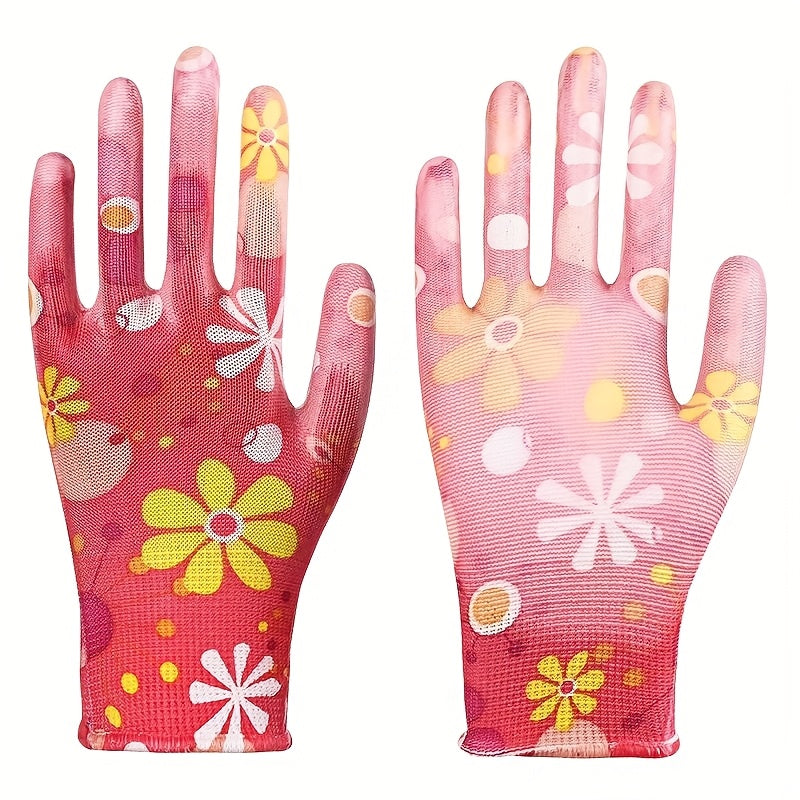 Nylon Garden Gloves for Women Available in 6 10 12 24 Pcs Flexible Finger Protection for Planting Weeding Seeding