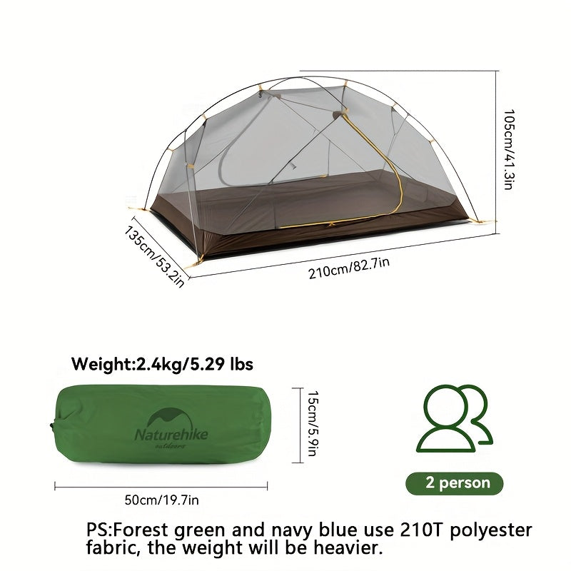 Tienda de campaña impermeable para 2 personas, para todas las estaciones, de poliéster gris