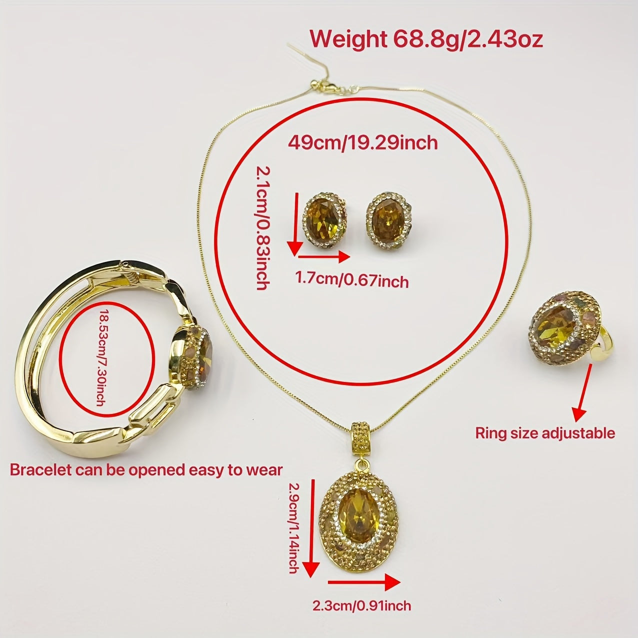 Ayollar uchun vintage tribal uslubidagi zargarlik to'plami, 18K qotishma bilan qoplangan mis, tabiiy toshli taqinchoq, sirg'alar, bilaguzuk va uzuk