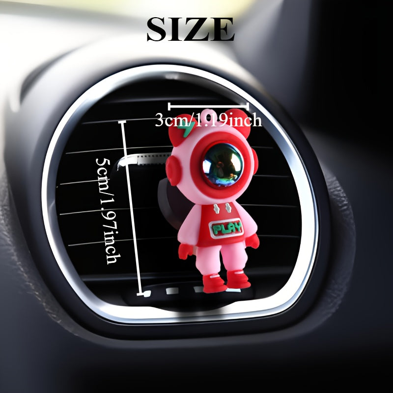 Car Interior Decoration Accessories – Astronaut Bear Air Freshener Vent Clip, 1 or 4 Pack