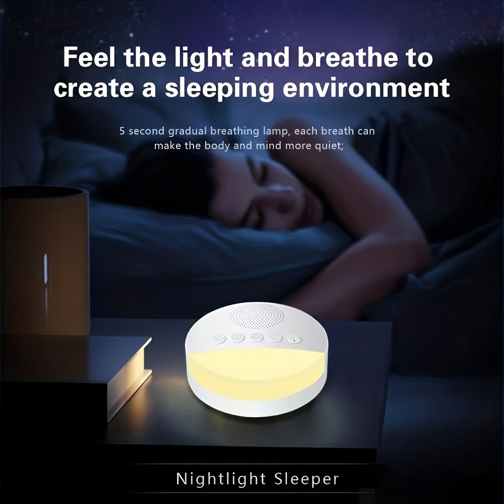 Portable White Noise Sleep Machine with 9 Soothing Sounds and USB Charging