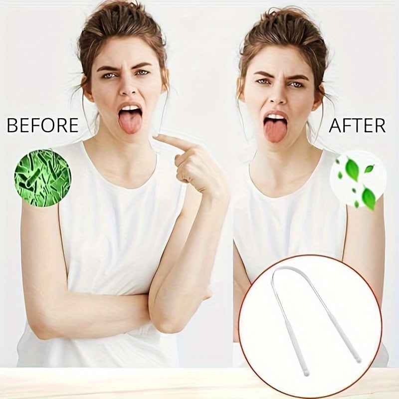 Unisex Stainless Steel Tongue Cleaner Durable Metal Mouth Freshener