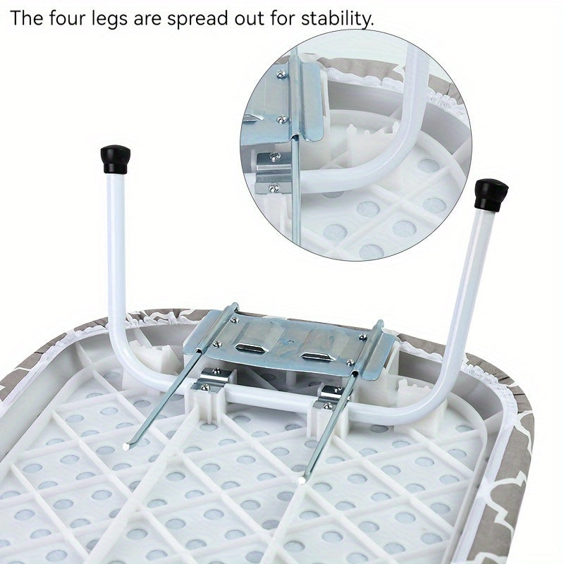 Portable Folding Ironing Board with Ultra-Wide Tabletop and Cover