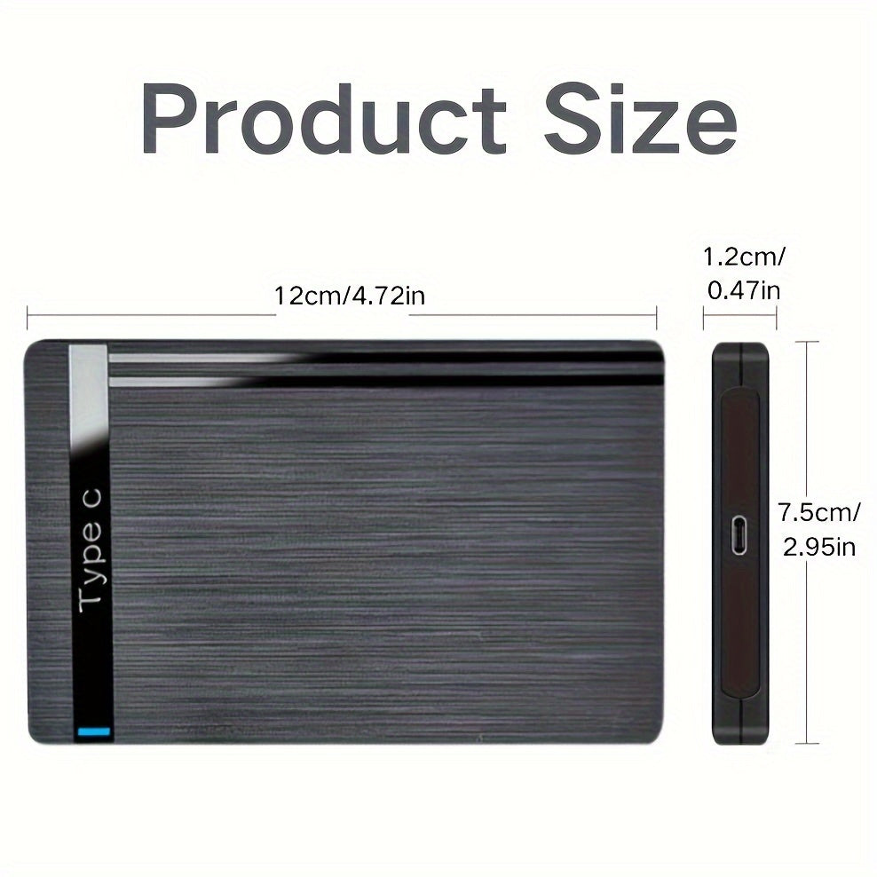 External Hard Drive Enclosure USB 3.1 Type-C Brushed Surface for 2.5 Inch Drives