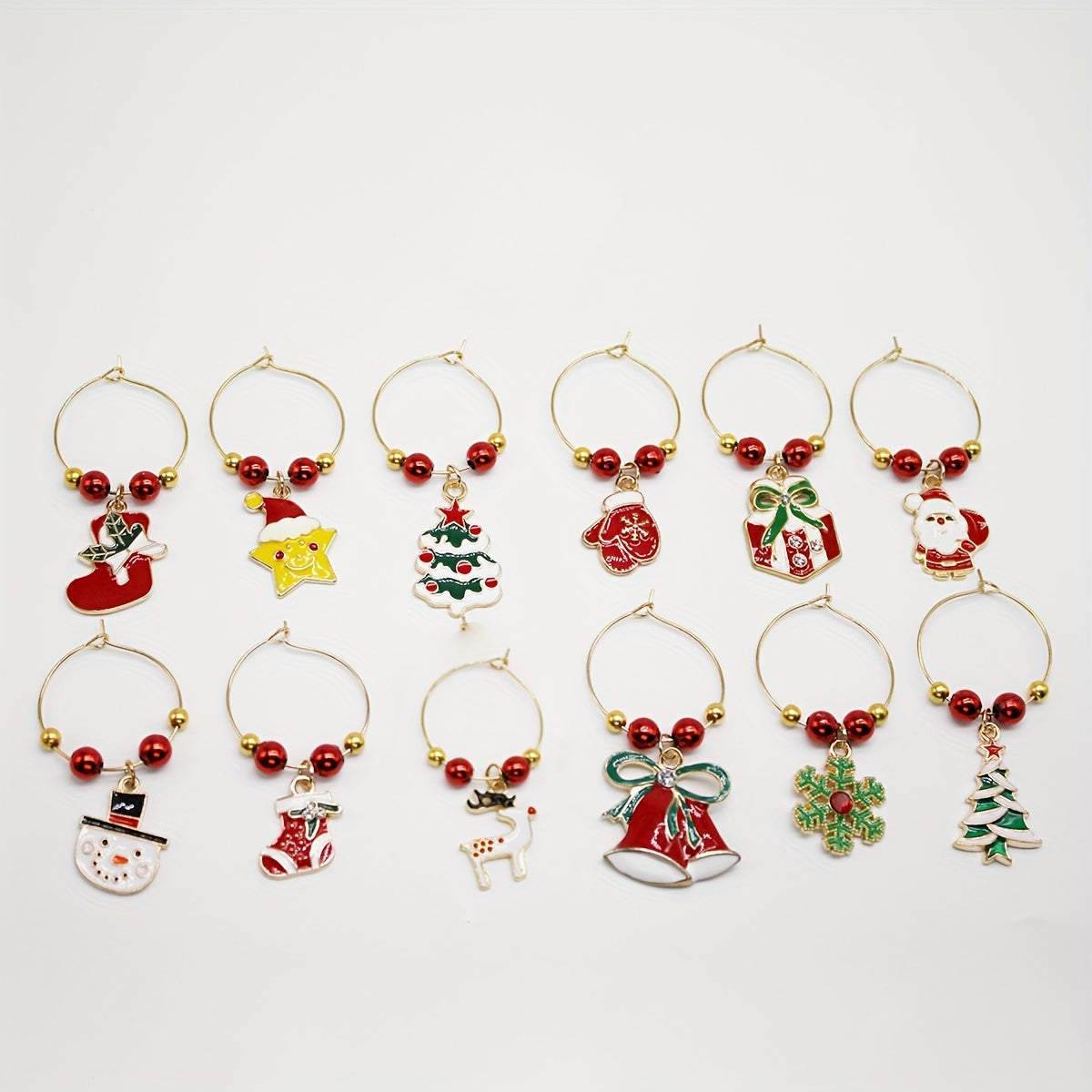 Set of 6 or 12 Christmas Wine Glasses for Banquet Parties