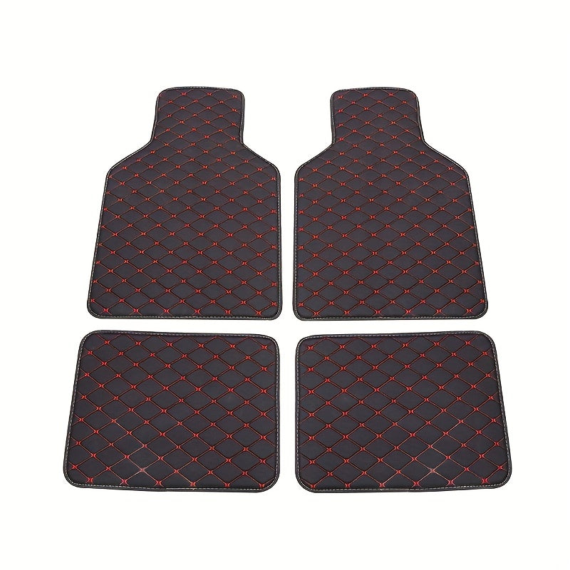 Car Floor Mats Waterproof Full Set Leather Interior Front Rear Automotive Accessories