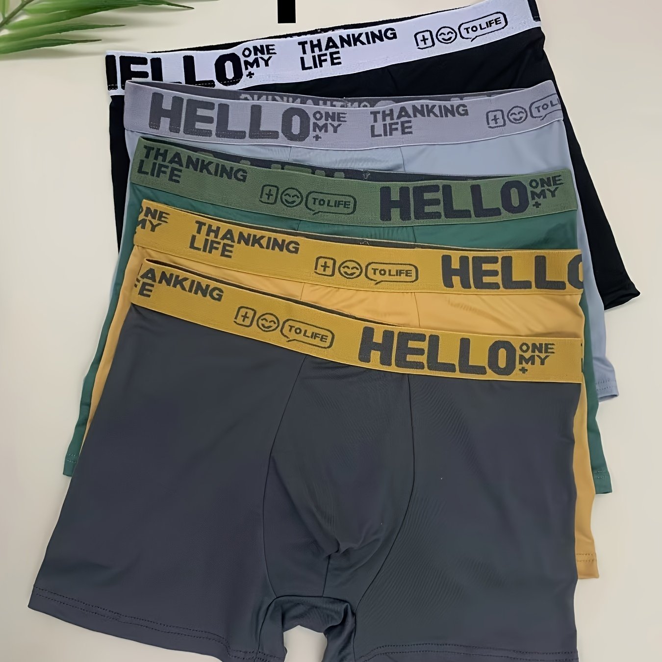 Men's Breathable Solid Color Polyester Spandex Boxer Briefs 1 or 3 Pack