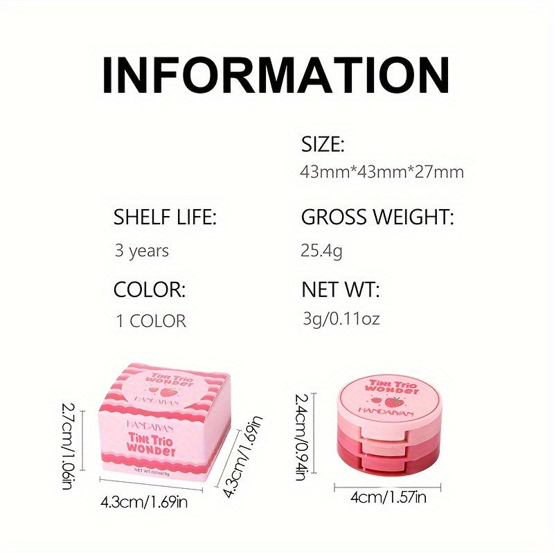 Paleta de maquillaje 3 en 1 para mujer, contorno, rubor, iluminador, ojos rosas y marrones