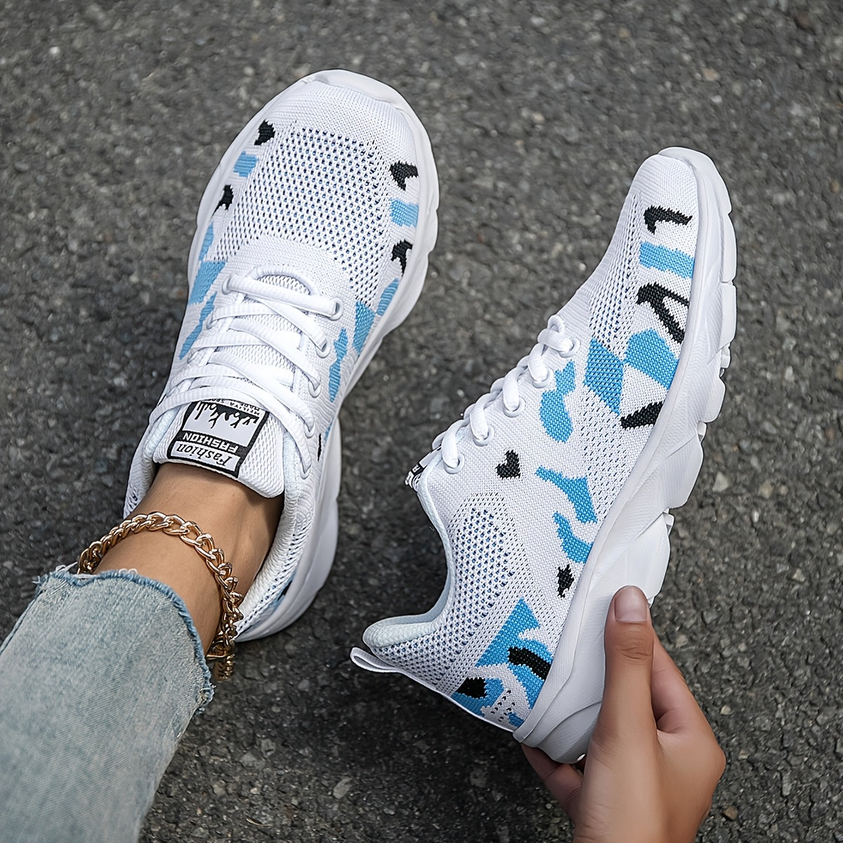 Women's Camouflage Mesh Sneakers Lightweight Slip-Resistant Walking Shoes