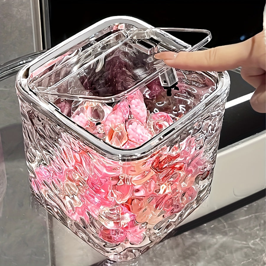 Clear Plastic Laundry Pod Organizer with Removable Compartments and Stylish Design