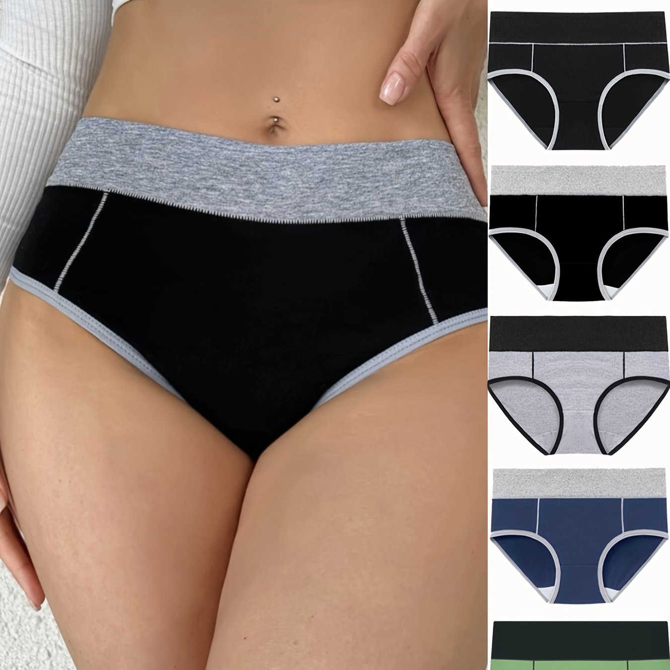 Women's Cotton Briefs 5-Pack Breathable Stretchy Seamless Underwear for Women