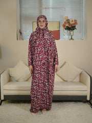 Plus Size Floral Maxi Dress Long Sleeve Modest Hijab Fashion