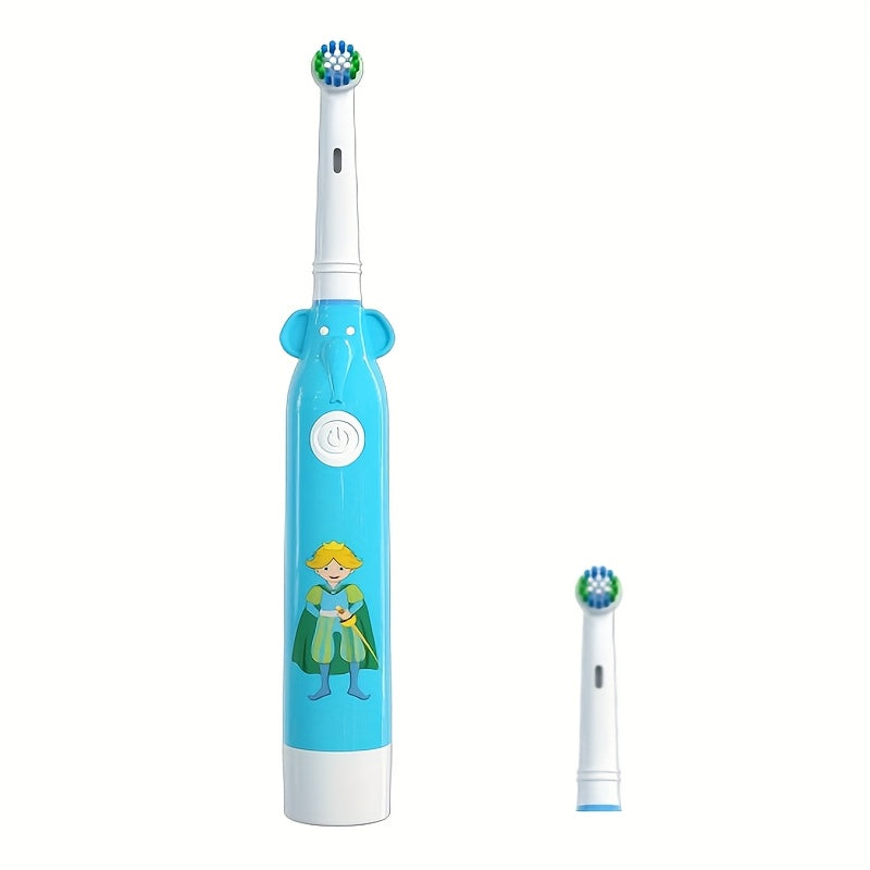 Youngsters Electric Toothbrush Safe Round Head Battery-Powered Cartoon Design