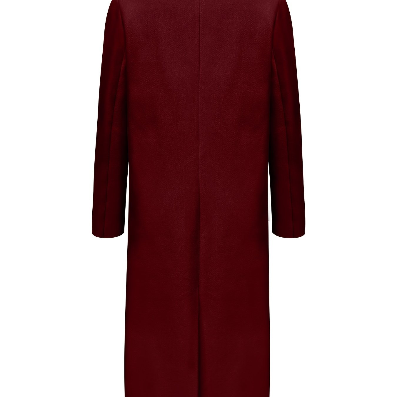 Women's Double Breasted Woven Polyester Overcoat for Fall Winter Solid Color Elegant