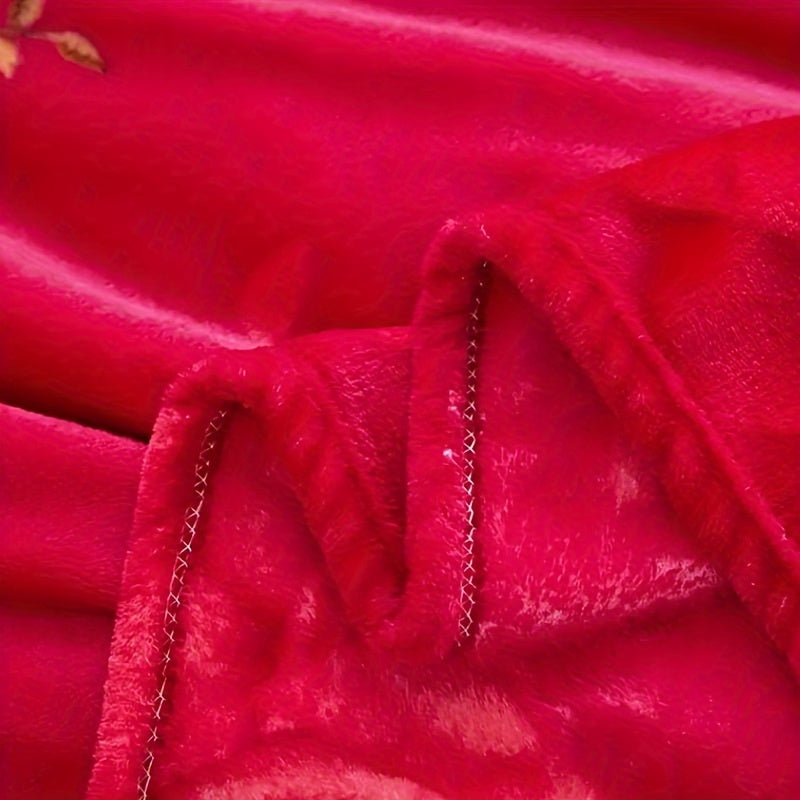 Classic Flower Printed Bed Blanket Soft Warm Throw for Sofa Bed Camping Travel