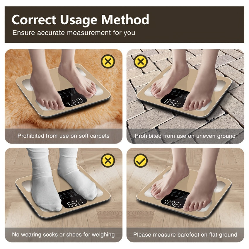 Цифровые напольные весы с LED-дисплеем, емкость 181,44 кг в кг и фунтах