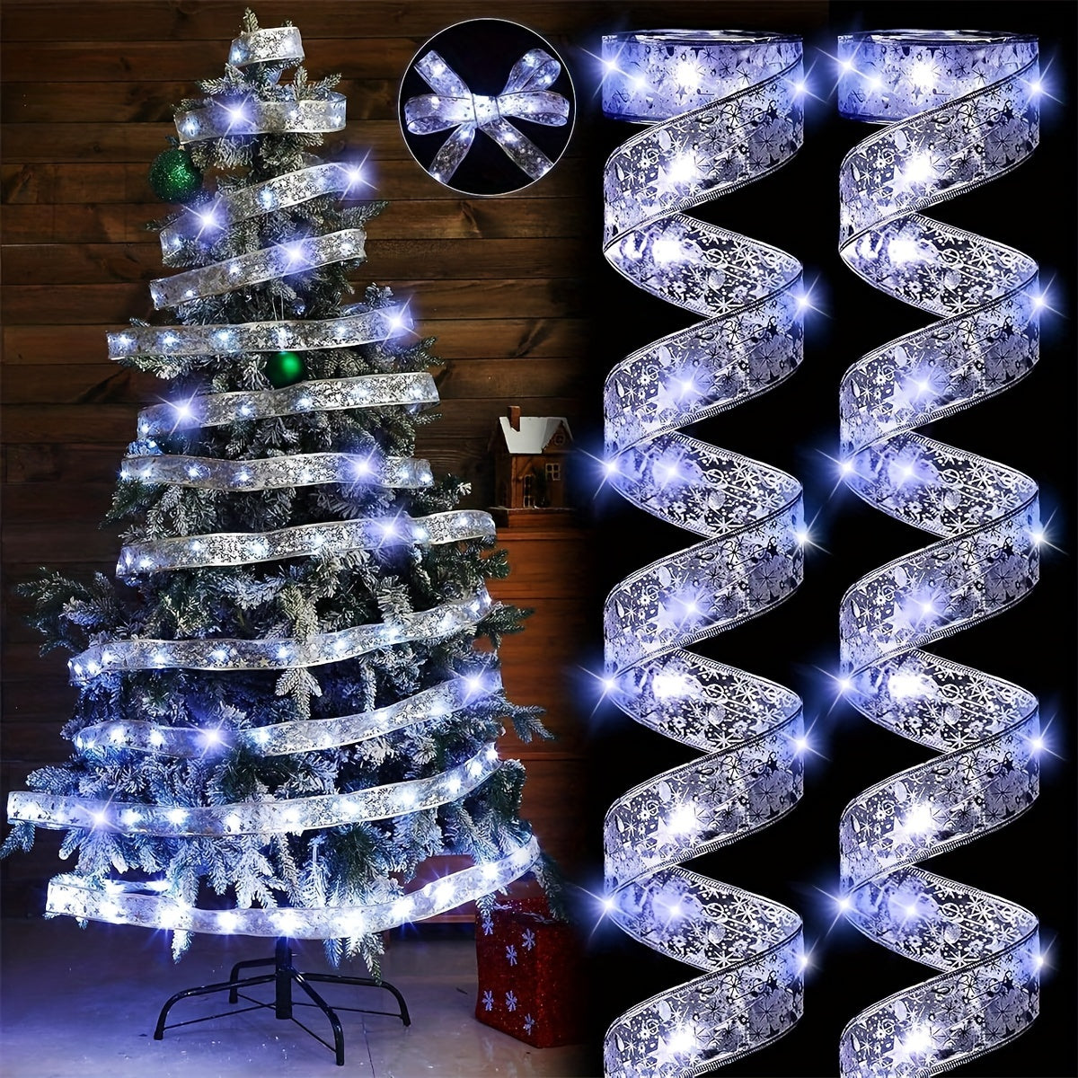Luces de cinta LED alimentadas por batería de 1.97 pulgadas de ancho para fiestas navideñas, bodas y eventos en interiores