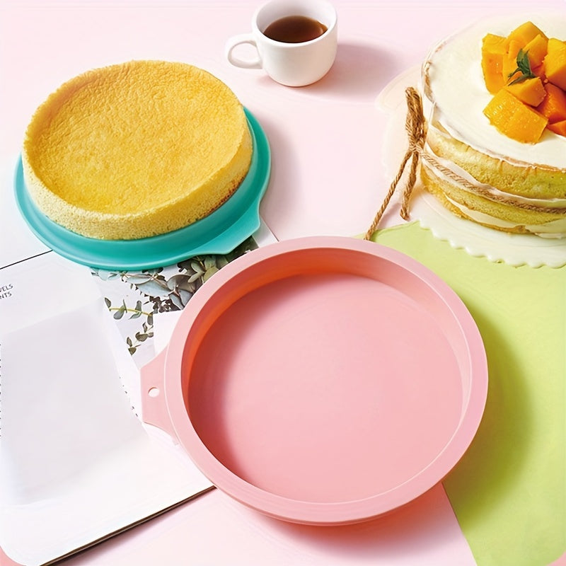 Set of 4 Silicone Round Cake Molds Non-Stick Baking Pans for Cakes and Breads