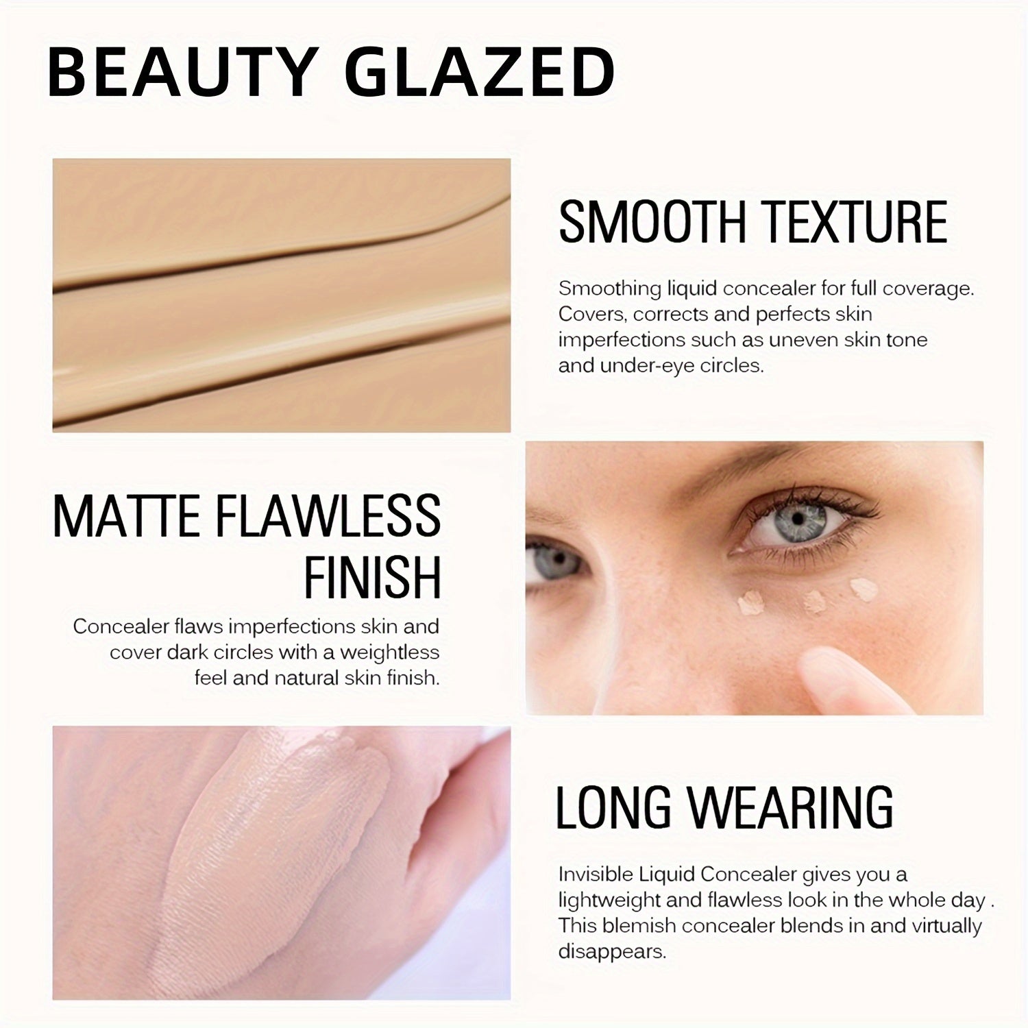 Juego de maquillaje portátil con primer, corrector y base líquida para principiantes