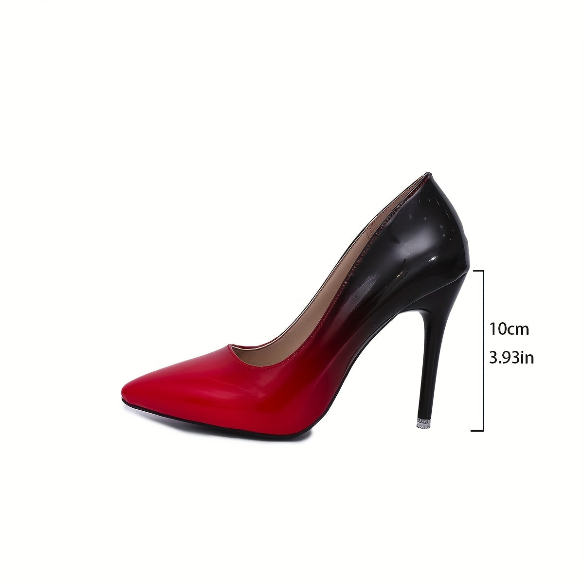 Women's 10cm Red Glossy Pointed Toe Stiletto Heels for Formal Party Wear