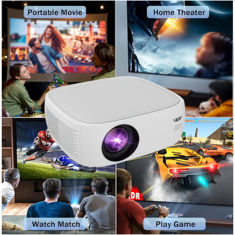 Wireless 1080P Smart Projector with WiFi, Big Screen HD Home Theater